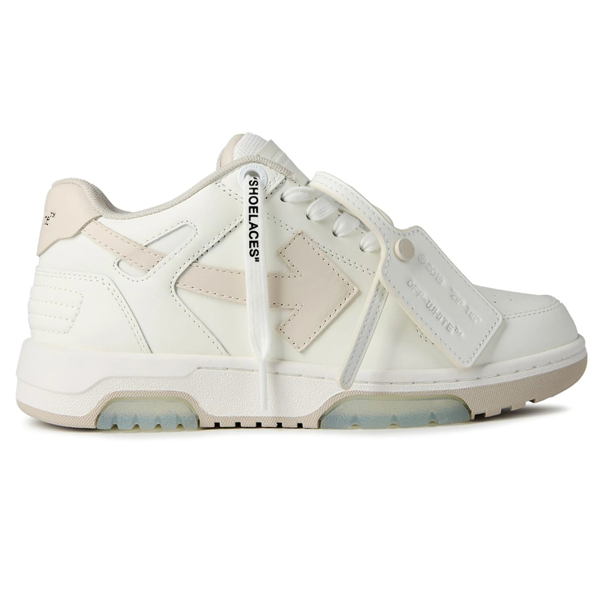 Side view of Off-White Out Of Office White Beige Sneakers (W)